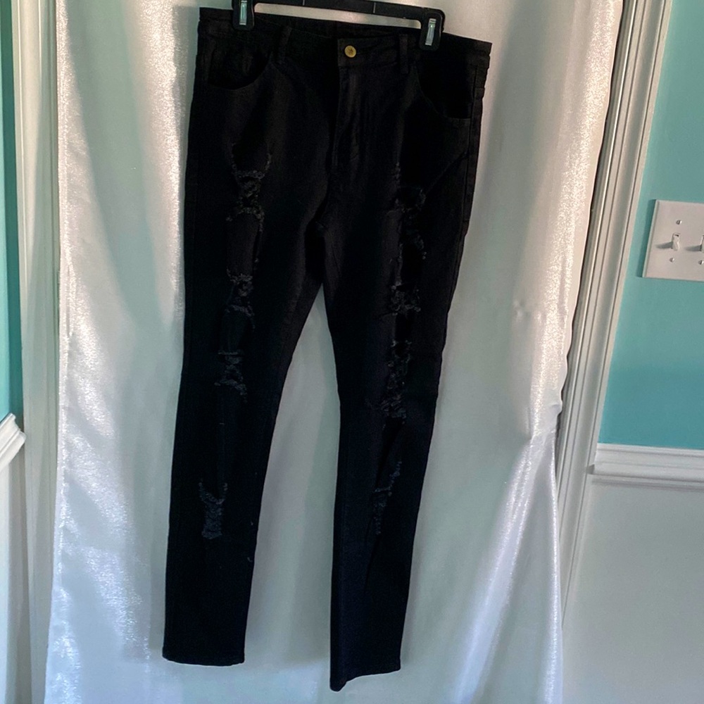 Pants black denim